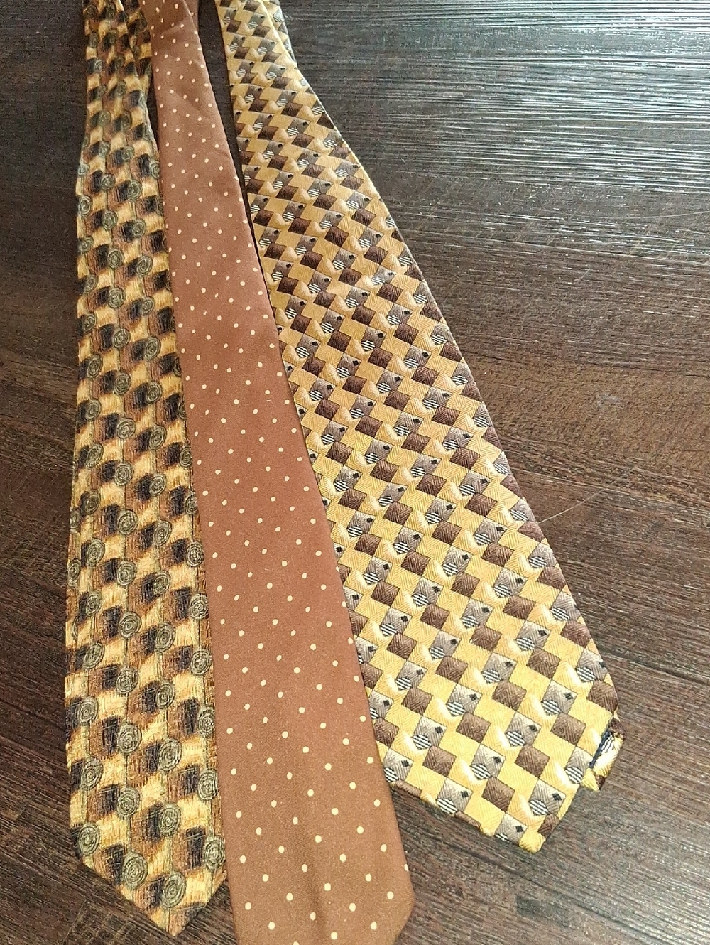 Men's Vintage Brown Patterned Tie Set - Classic Brown Neckties